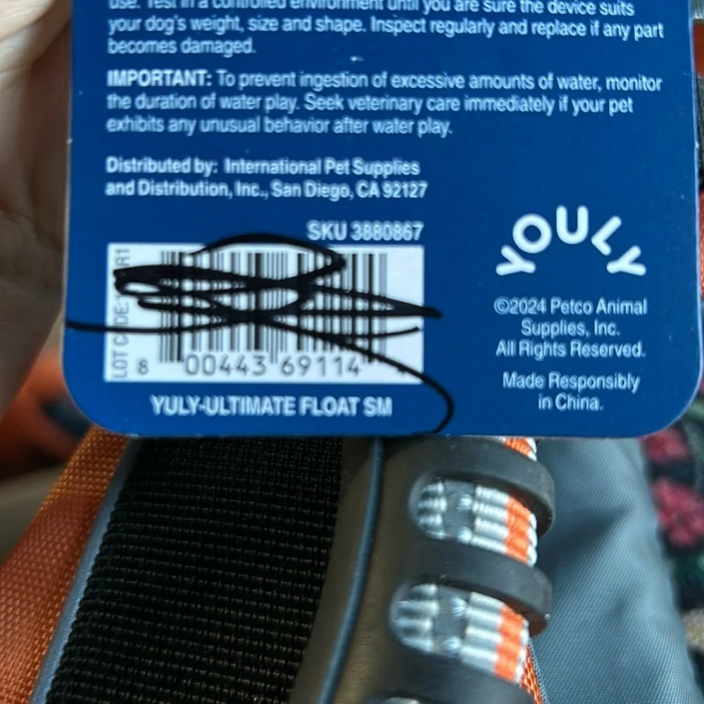 NWT dog life jacket floatation vest S